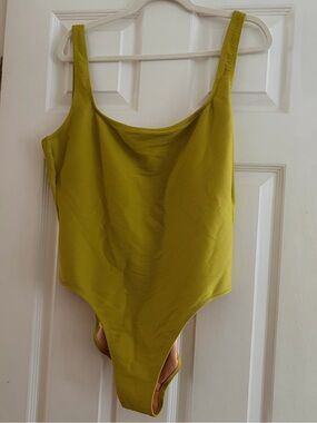 Ribbed Square Top One Piece in Olive